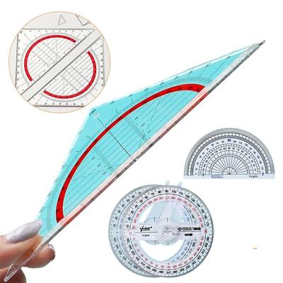 Plastic Angles Measuring Ruler Triangle/Half Round Drawing Ruler  Geometry Drawing Design