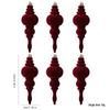 Tapered Flocked Long Strip Christmas Tree Ornaments for DIY & Party Decoration