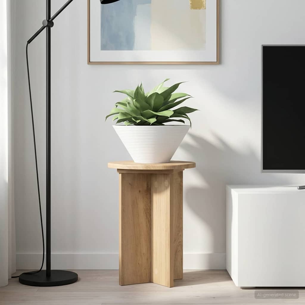 Plant Stand 2 Pcs Artisan Oak Ø29.5 X 40 Cm Engineered Wood