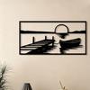 Lake Sunset Metal Wall Art Outdoor Weatherproof Iron Decor Garden Fence Nautical Theme Holiday Gift XL