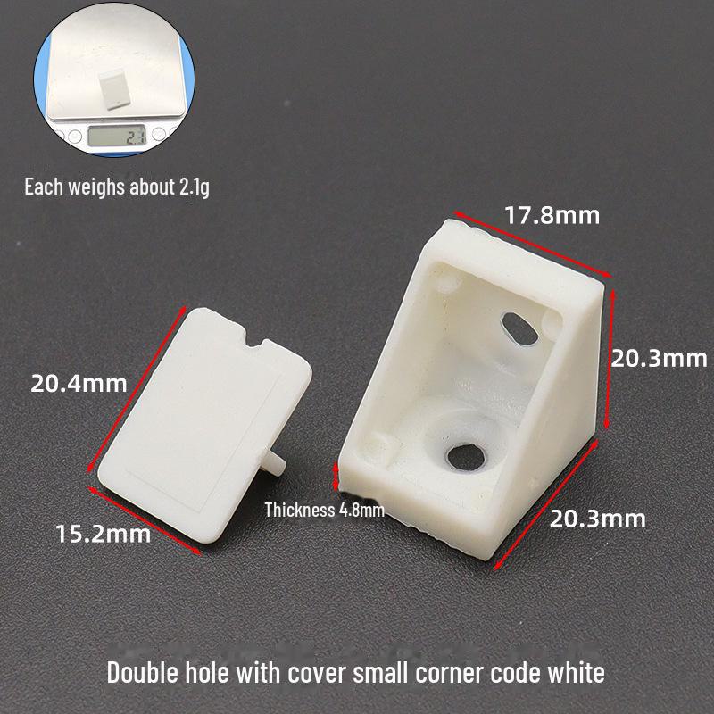 Verdickte L-förmige Eckhalterung aus Kunststoff zur 90°-Unterstützung von Schränken und Kleiderschränken