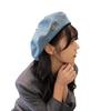 Béret d'été pour femmes style coréen polyvalent en denim chapeau d'artiste grande circonférence de tête chapeau ins