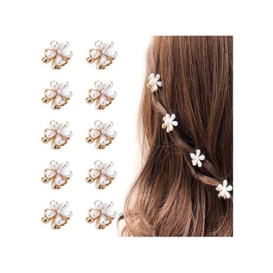 LIKENNY Mini Hair Clip, Hairpin, Flower, Bangs Clip, Pearl Hair Clip, Hair Accessory, Cute Hair Ornament, Bang Clip, Hair Clip, Children, Birthday,