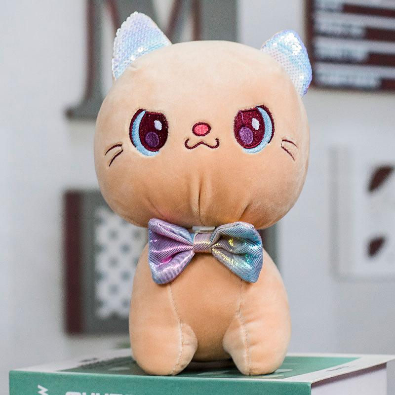 Catching Machine Plush Toy Black Cat Tiger Doll Creative Cat Simulation Cat Cartoon Gift Rag Doll Bow Tie Cat