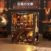 CRESYMME Miniature Dollhouse Book Nook Kit Wooden DIY Craft 3D Model