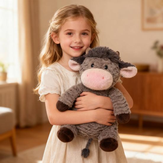 Highland Cow Plush Toy Weighted Stuffed Animal Soft Huggable Pillow for Stress Relief Comfort Cute Gift for Animal Lovers