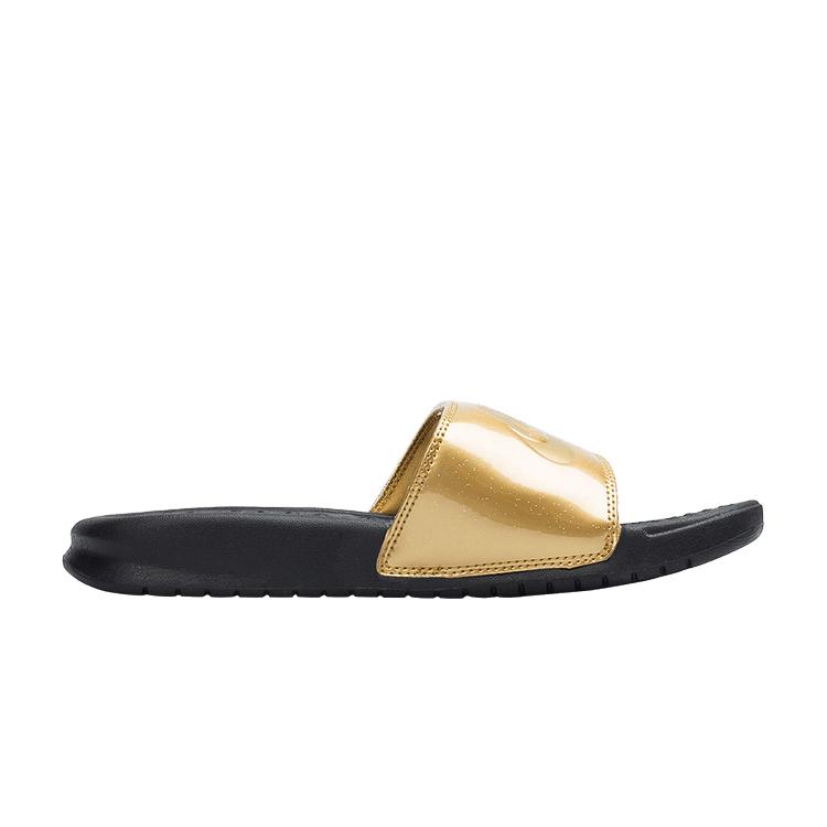 

Nike Benassi Slides Metallic Gold Женские сандалии Черный 618919-022