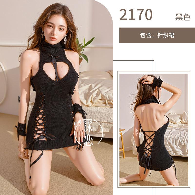 Sex underwear abstinence department new turtleneck sweater knitted sleeveless dress sexy pure desire sexy
