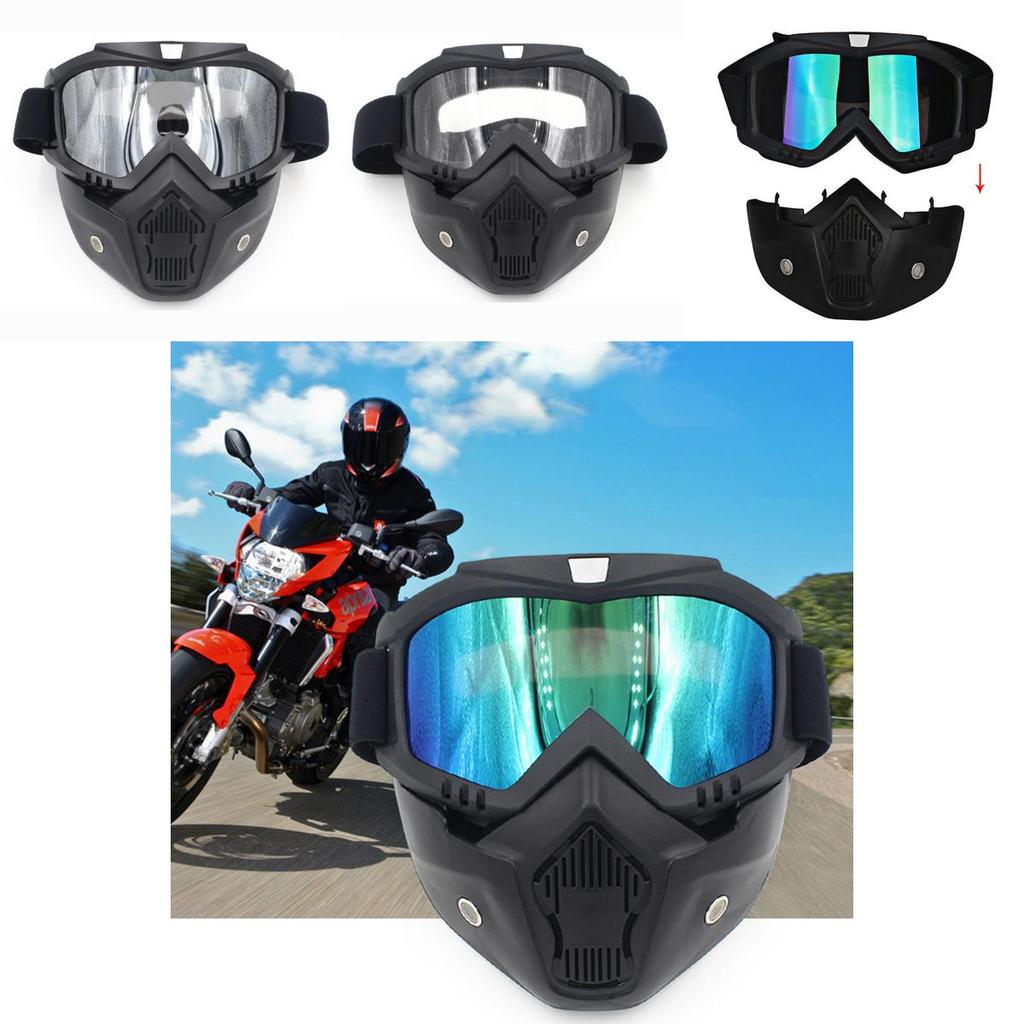 Adjustable Retro Full Face Mask Shield Goggles Glasses With Windproof And Anti-snow Blindness Features