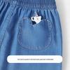 MQDMINI Kids' Tencel Denim Shorts with Gradient Bear