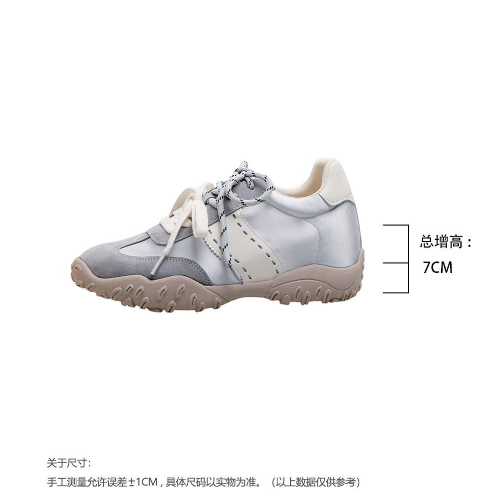 

Версия из коровьей кожи~ 7 см версия с внутренней высотой, увеличивающей рост, жемчужные шнурки с кружевом, спортивная и повседневная обувь 39