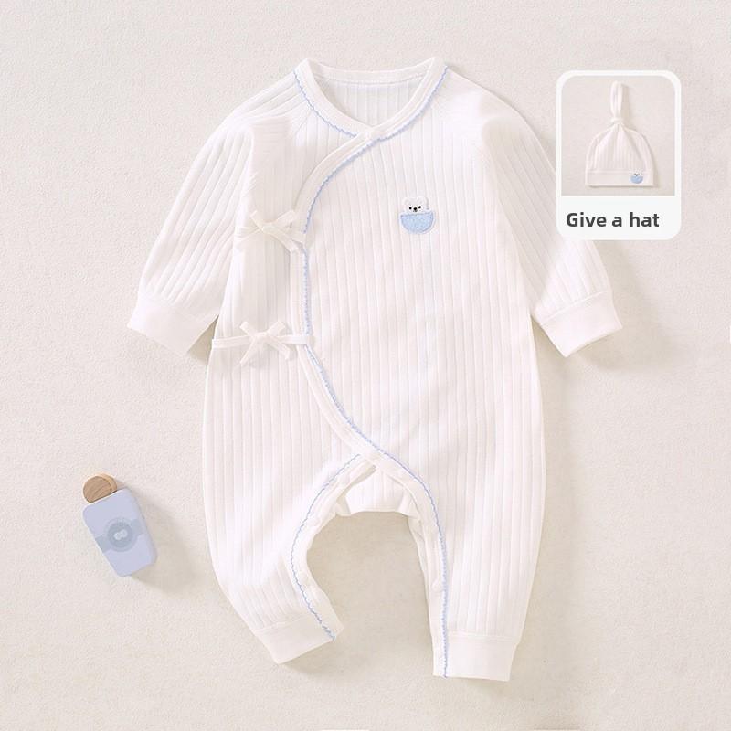 Tutina in Cotone per Neonato con Chiusura a Laccio per Uso Primaverile e Autunnale