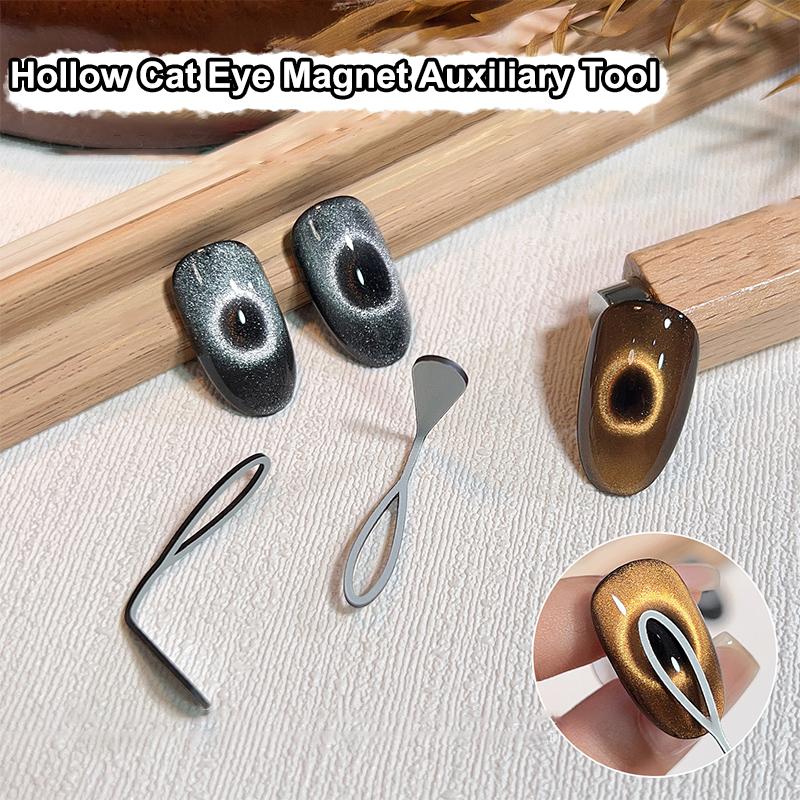 Hollow Shaped Cat Eye Magnet Multi-Function Nail Art Tool Use With Magnet And Cat Eye Gel Polish Hollow Design Nail Accessories