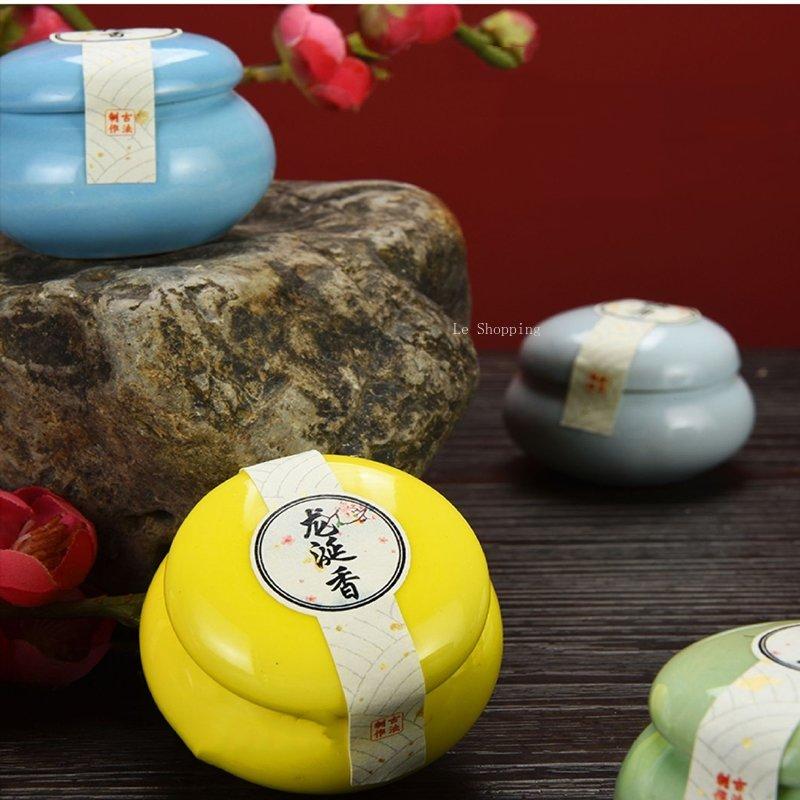10g Natural Ancient Balm Fresh Light Fragrance Lasting Aromatherapy Stay Fragrant DIY Portable Porcelain Pot Solid Incense