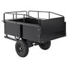 Heavy Duty ATV Trailer Steel Dump Cart, 750-Pound 15 Cubic Feet, Garden Utility Trailer with Removable Sides for Riding Lawn Mower Tractor