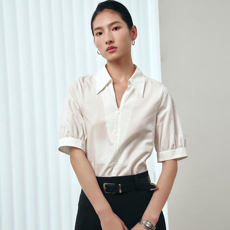 Sancai 2026 Summer Women's Relaxed Fit Lapel White Shirt