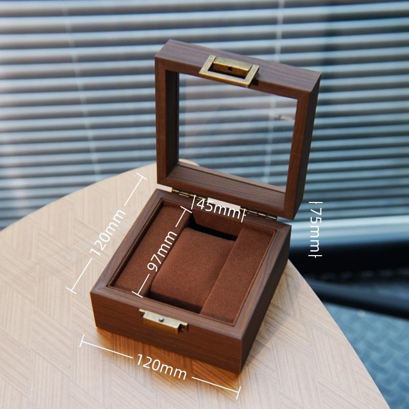 

Wrist Watch Storage Box Transparent Watches Display Box Retro Watches Wooden Organizer Case Portable Watch Protective Cases
