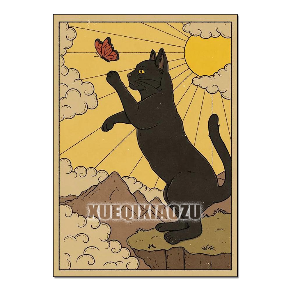 Tier Tarot Karten Diamant Malerei Niedlicher Waschbär Katze 5D DIY Voll Strass Mosaik Stickerei Kreuzstich Set Heimdekor Geschenke