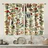 Christmas Decorations Retro Plant Animal Illustration Pattern Printed Curtains Home Decoration Room Curtain Made Of Polyester Washable
