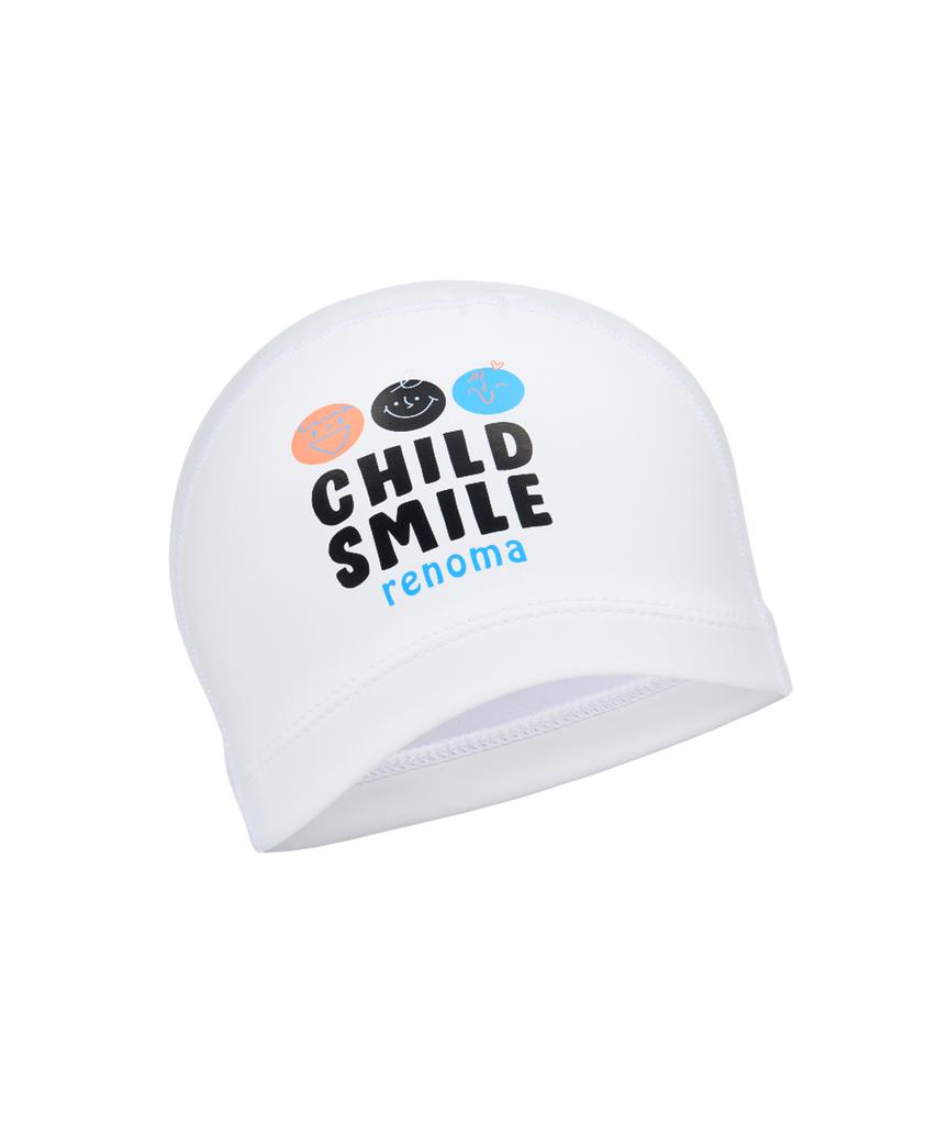 Lenomasuyeongbog Kids' Smile Face Pu Swim Cap White Ro-Rc2E055-Wh