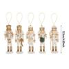 Christmas Nutcrackers Hanging Ornament Wooden Soldier Figures Doll Christmas Tree Hanging Ornaments with Package Box