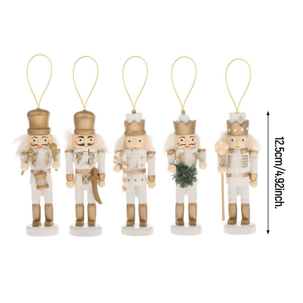 Christmas Nutcrackers Hanging Ornament Wooden Soldier Figures Doll Christmas Tree Hanging Ornaments with Package Box