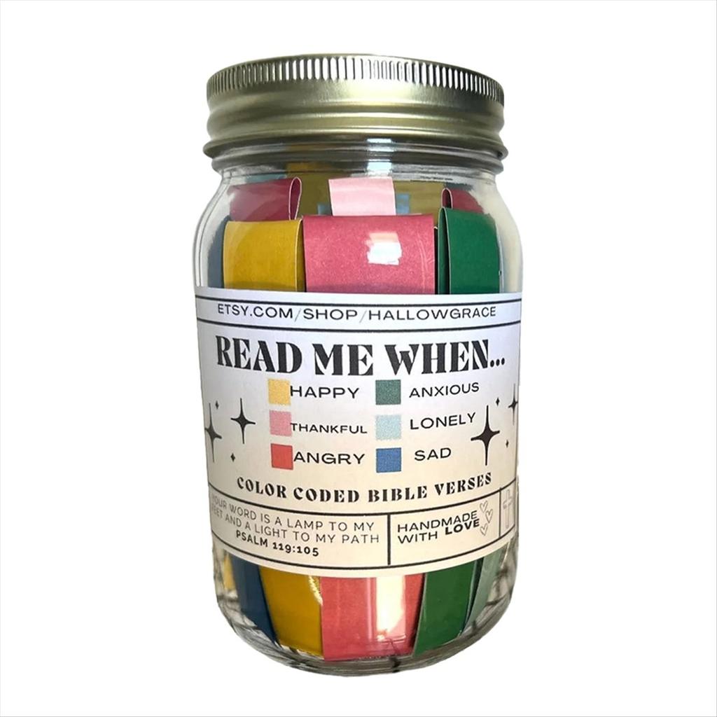 BHBL 2PCS Bible Verses Jar for Emotions and Feelings,Bible Verses In A Jar,Scripture Jar,God's Encouragement,Prayer Request,B