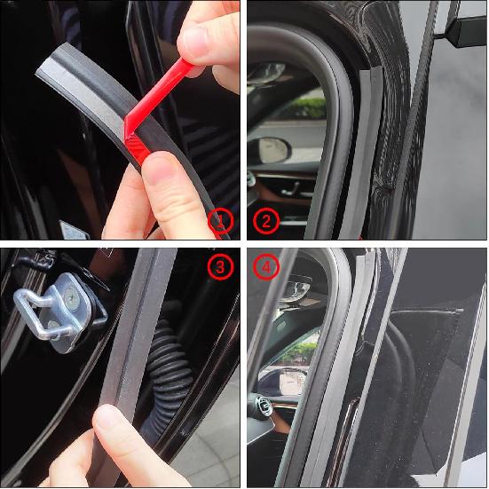 13Ft Automotive Weather Stripping,Super Flexible Z-Shaped Rubber Seal Strip For Reducing Noise & Dust,360° Perfectly Fit Car Weather Stripping Fits