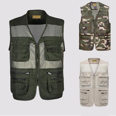 Herren Outdoor Weste Reißverschlüsse Alle Spiel Plus Größe Stilvolle Reine Farbe Gerade für Jagd