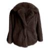 Women's Fashionable Warm Long Sleeve  Solid Color Furry Collar Coat