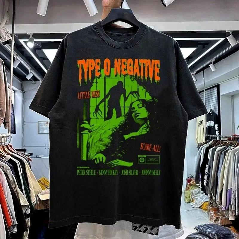 Maglietta Grafica Tipo O Negative Vintage Anni '90 Little Miss Unisex Uomo Donna