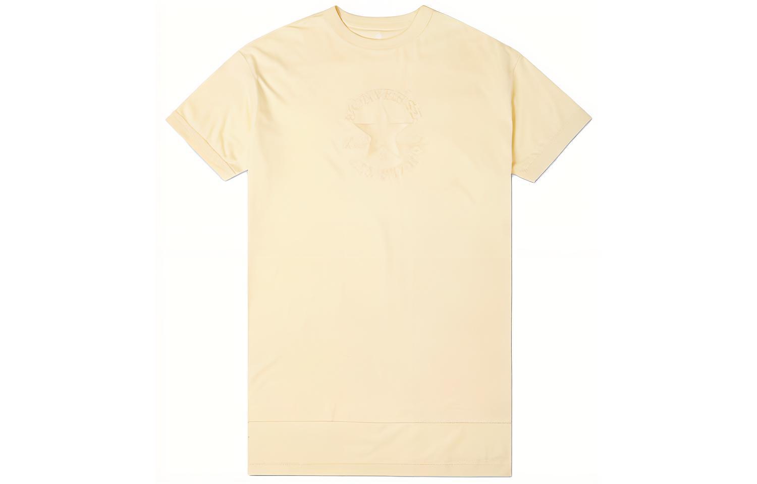 Converse Drop Shoulder Sleeve T Shirt Women s Light Yellow 10021721-A01 M