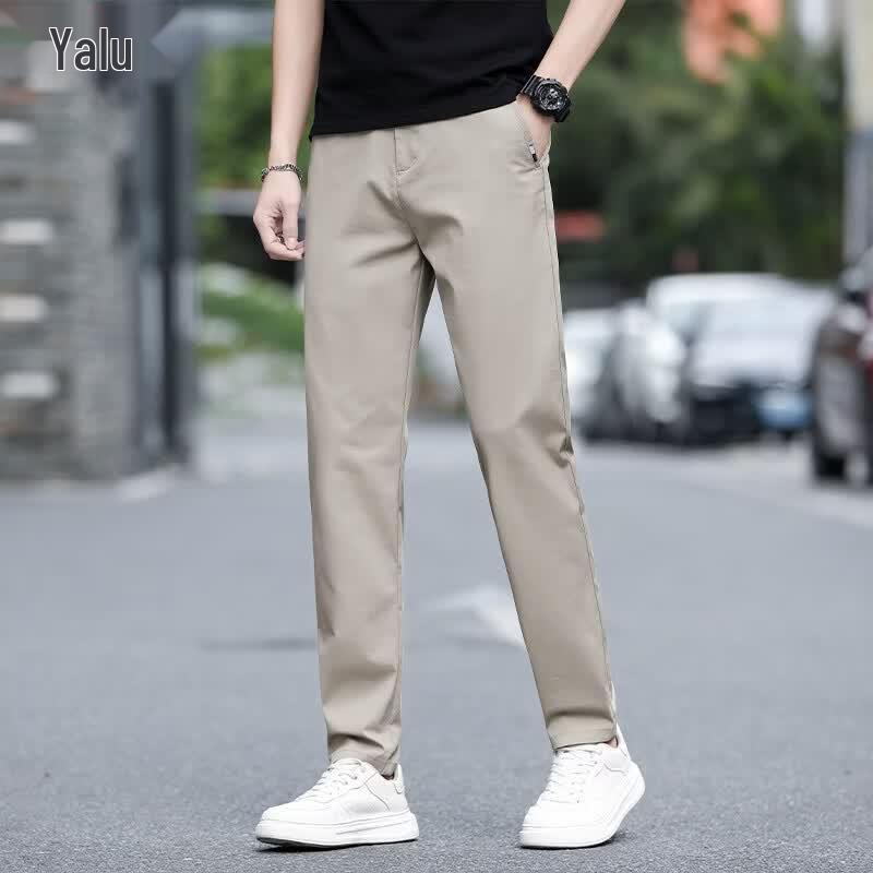 Ya Lu Men s Summer Ice Silk Straight Fit Casual Dress Pants 32 хаки