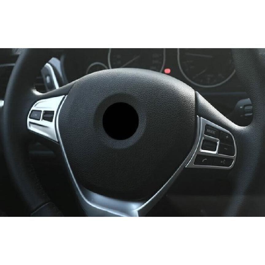 13-19 Steering Wheel Button Frame Matte Silver Cover Trim For BMW 3 4 Series GT