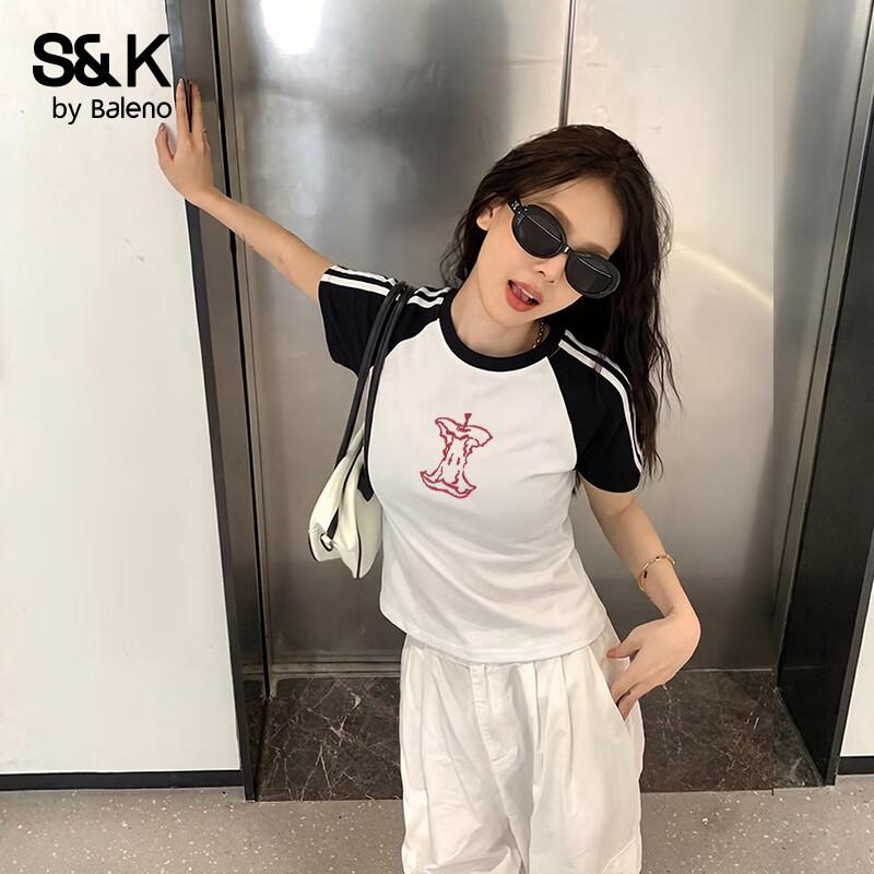 Baleno S&K Women s Color-block Raglan Short Sleeve T-Shirt M