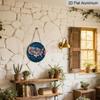 2D Flat, 1pc Round Aluminum Hanging Sign, USA State Map Metal Wall Art, Retro Travel Map Design, Perfect for Patriotic Decor, Man Cave, Garage