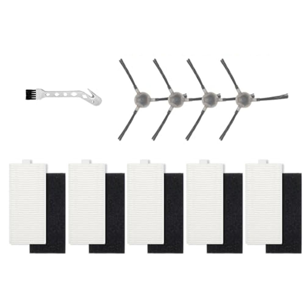 Filters Side Brush Replacement Kit For Lefant M1 / M2 Pro Robot Vacuum 5 Filters + 4 Side Brushes + Cleaning Tool