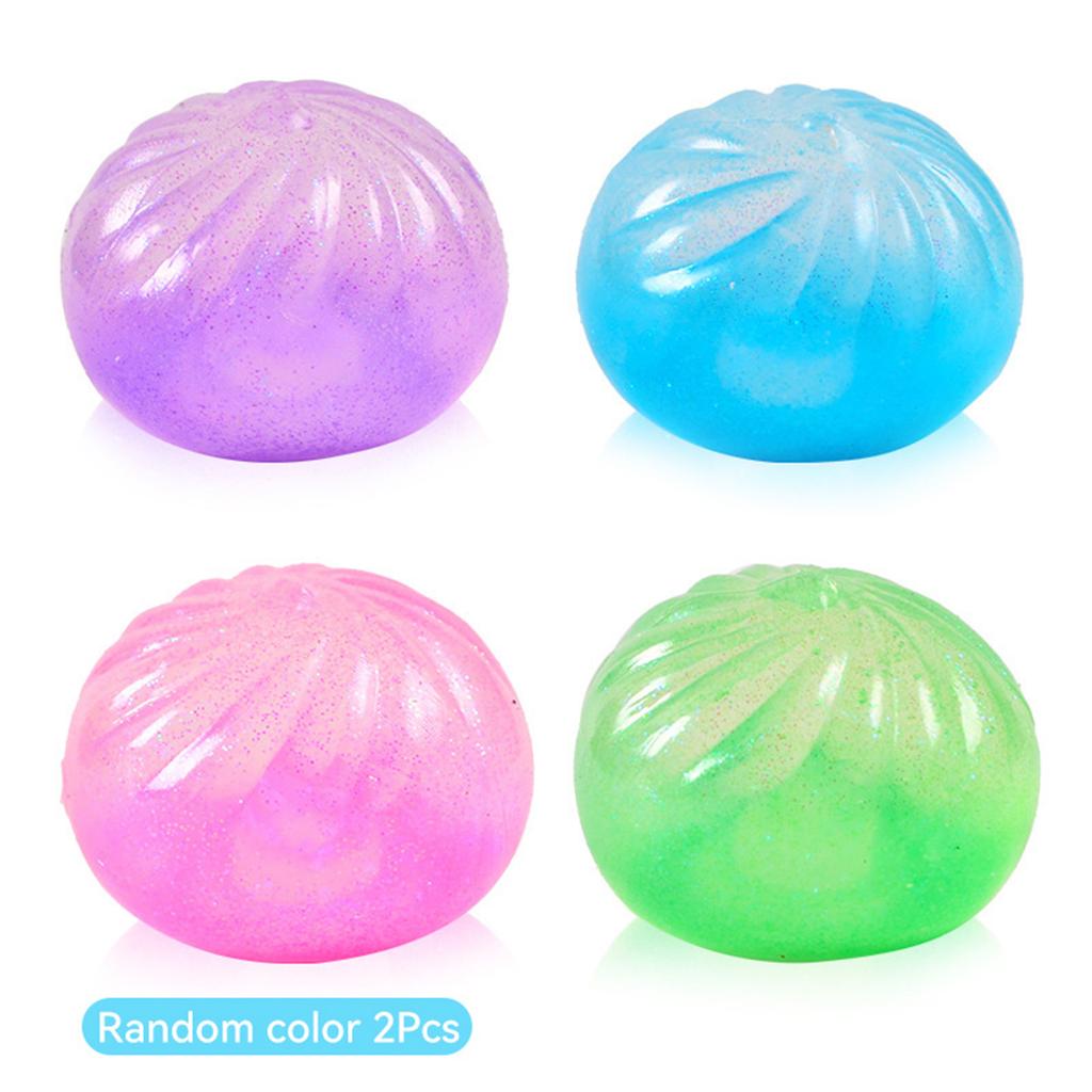 Large Glitter Dumpling Soft Squeeze Decompression Dough Anti-Stress Ball Soft Fidget Mystery Squishy Toys For Home/Office