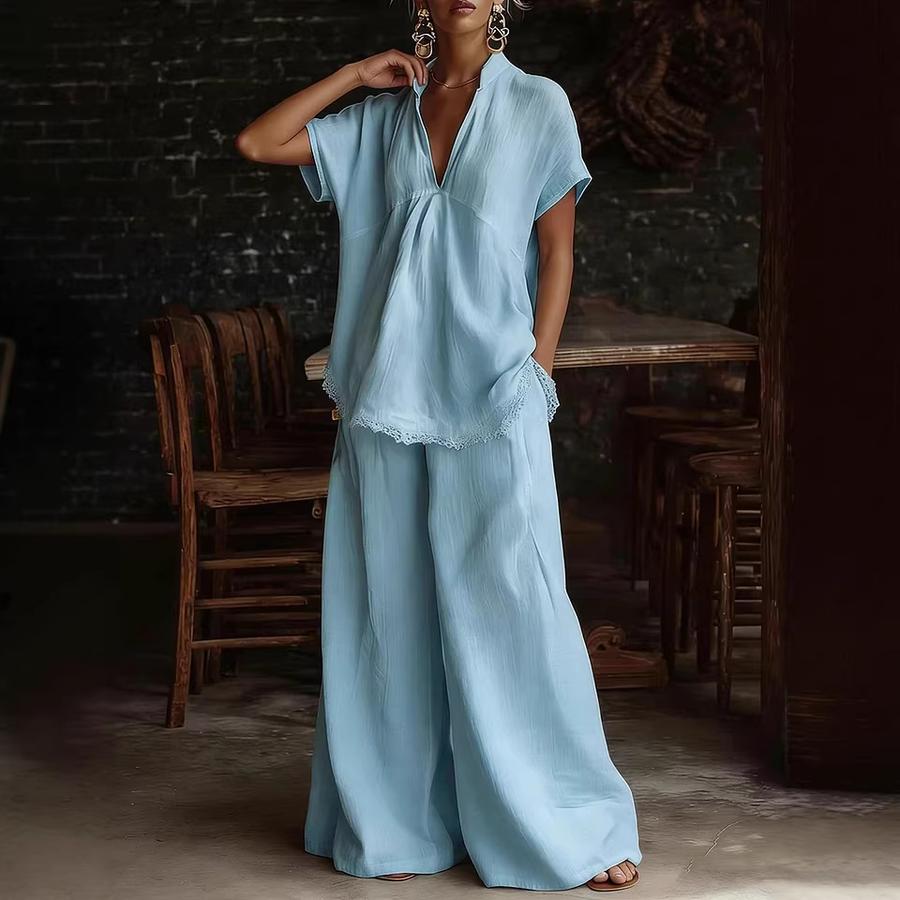 Hot Summer New Arrivals Women's Sleeveless Shirt Loose Pants Two-Piece Set