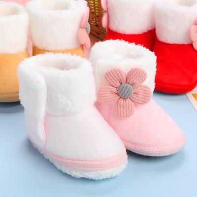 Bottes d'hiver en coton pour bébé fille et garçon, chaussures décontractées pour les premiers pas du nouveau-né, mignonnes chaussures antidérapantes à semelle souple