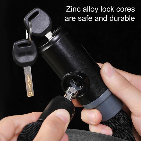 Bicycle Chain Lock with 2 Keys Long Heavy Duty Waterproof Universal MTB Road Mountain Bike Anti-Theft Security Lock Bike