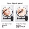8 Inch Black Wall Mounted Bathroom Mirror 10x Magnifying Makeup Mirror Adjustable Dimming Vanity Cosmetic Mirrors with Light