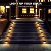 LED Solar Staircase Light Waterproof Passage Patio Courtyard Guardrail Step Lamp for Outdoor Garden Borders Terrace Fence Light