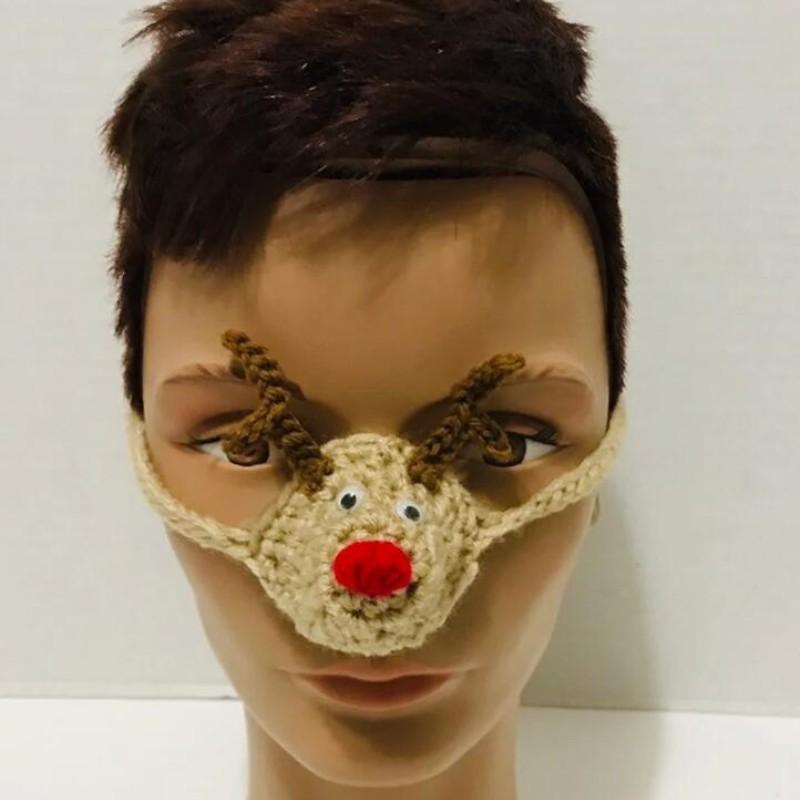 Hand-knitted Halloween funny colorful line mask and hat
