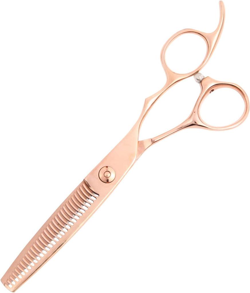 DEEDS Professional Thinning Scissors with Forged Pink Gold Titanium Handles 30 Thinning Made in Japan by a Japanese Scissors Manufacturer for