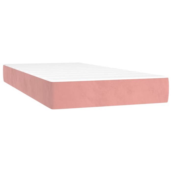 Exclusive House - Slatted Bed Base with Pink Mattress 90x200 Cm Velvet