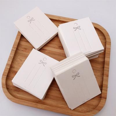 50 Pcs White Hairpin Card Trinket Bow Display Cards Cardboard