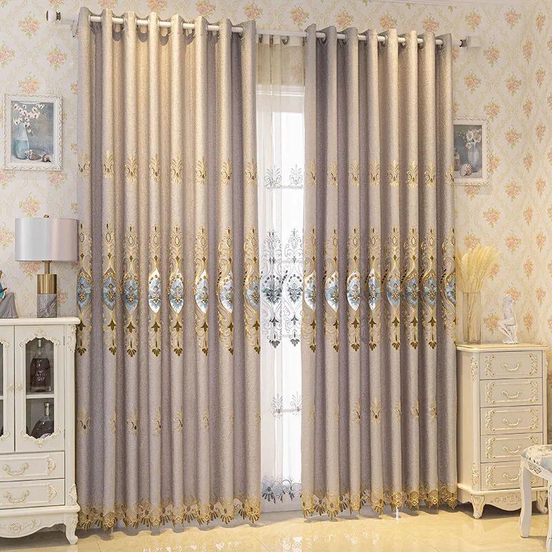 

Затеняющие шторы, роскошные шторы для спальни, гостиной, ветрозащитные, теплые, домашние шторы, оконные шторы, карниз 220*270cm*2pcs серый