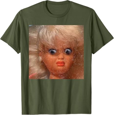 Maglietta Meme Faccia di Bambola Divertente Disgustosa Moda Donna Abbigliamento Estetico Artistico Regalo Originale Cotone Street Manica Corta Camicette