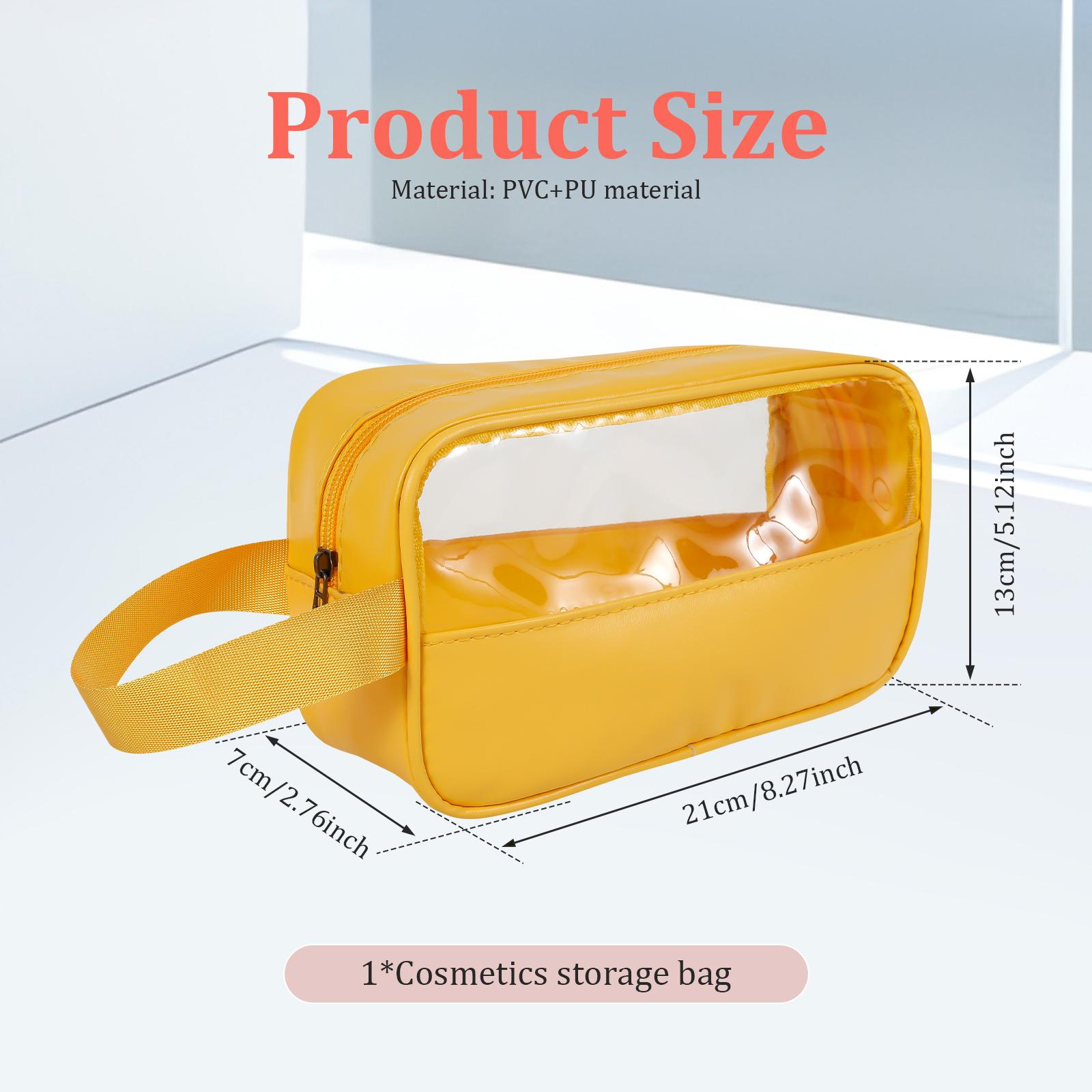 

PVC Clear Makeup Bag Portable Travel Wash Bag Waterproof Large Capacity Cosmetic Bag Translucent Beauty Women Toiletries Case жёлтый